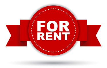 red vector banner for rent