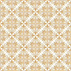 Vector floral damask seamless pattern. Elegant abstract art nouveau background. Classic flower motif texture.
