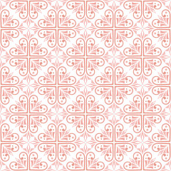 Vector floral damask seamless pattern. Elegant abstract art nouveau background. Classic flower motif texture.