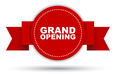red vector banner grand opening