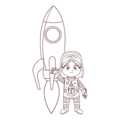 astronaut stand up girl black and white