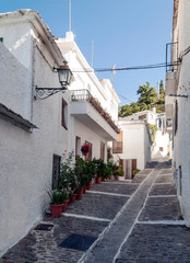 Street in the town of Pampaneira in Granada