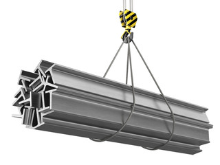 3D rendering of a crane hook with a load