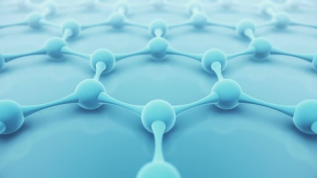 Molecular nanostructure sheet. Chemical formulas. Animation of seamless loop.