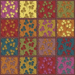 patchwork background with different patterns