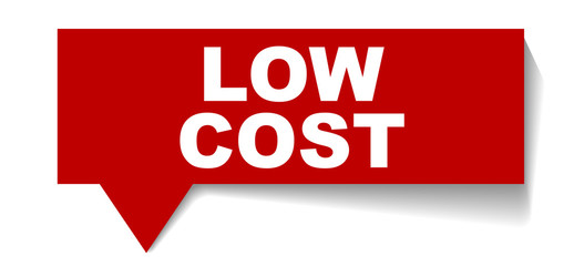 red vector banner low cost