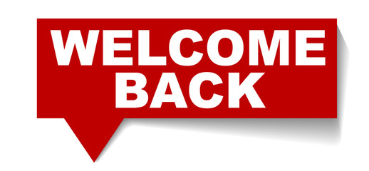 red vector banner welcome back
