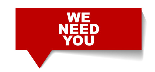 red vector banner we need you