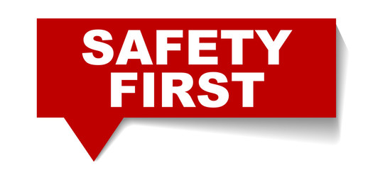 red vector banner safety first
