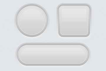 White web interface buttons set. 3d icons