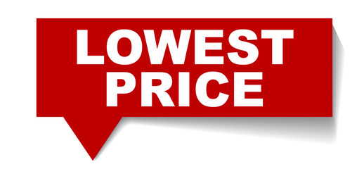 red vector banner lowest price