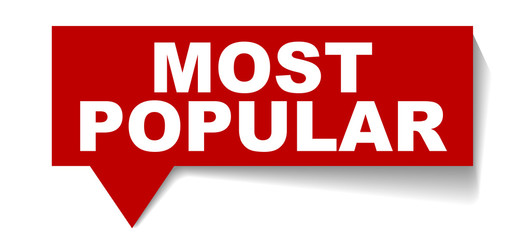 red vector banner most popular