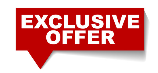 red vector banner exclusive offer