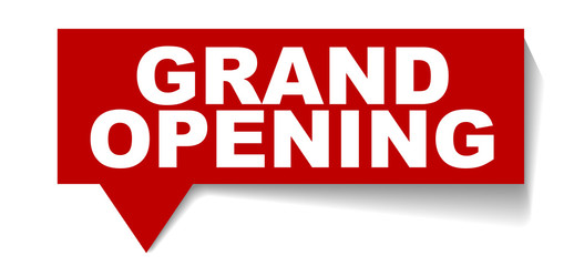 red vector banner grand opening