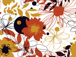 Beautiful floral pattern, vector