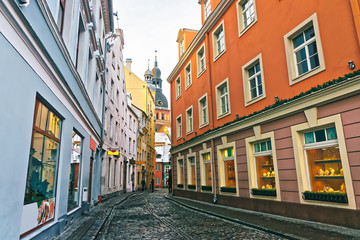 Old narrow street Riga