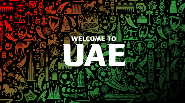 Vector illustration color background United Arab Emirates