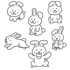 vector set of rabbits