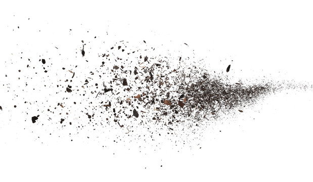 pile dust dirt isolated on white background, with clipping path