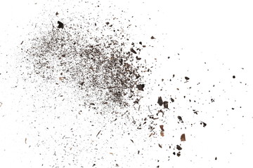 pile dust dirt isolated on white background, with clipping path