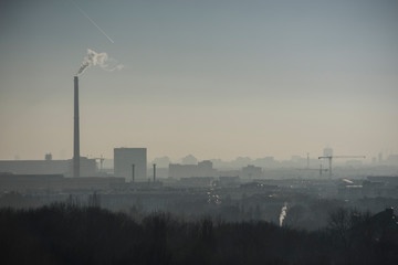 Urban landscape view of Berlin in winter