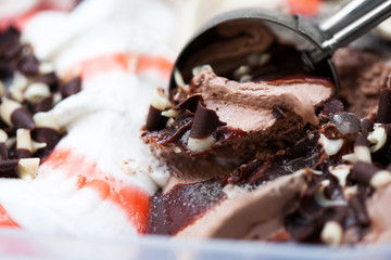 Fototapeta na wymiar tasty ice cream with chocolate