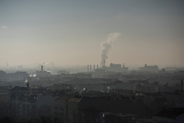 Fototapeta premium Urban landscape view in winter