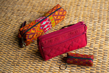 fabric handbag.