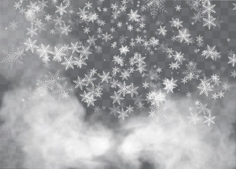 Obraz premium Snow and wind on a transparent background. White gradient decorative element.vector illustration. winter and snow with fog. wind and fog.