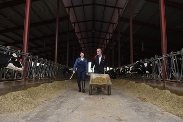 Fototapeta premium couple farmer with cows