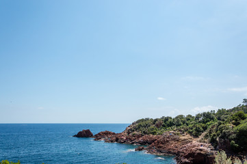 Seacoast of the Esterel Natural Park in French Riviera