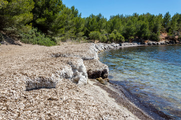 Seacoast of Cap Benat near Le Lavandou and Bormes-les-Mimosas in French Riviera