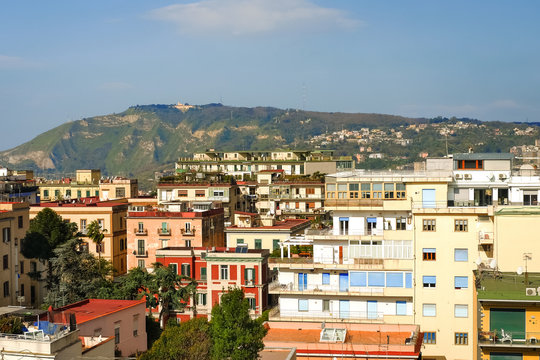 Aerial view of Naples houses, Campania, Italia
