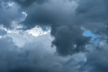 Fototapeta na wymiar dramatic threatening sky with dark clouds