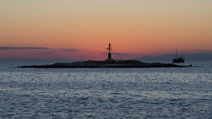Naklejka premium sunset over adriatic
