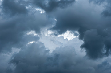 dramatic threatening sky with dark clouds
