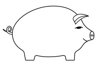 Contour cartoon pig