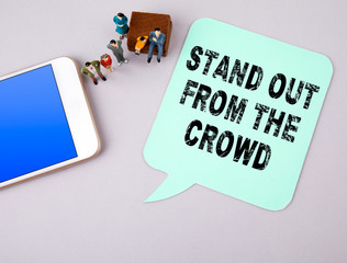 Stand Out From The Crowd. Business, education and social media concept. Paper speech bubble