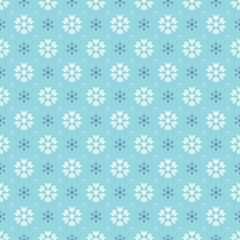 Vector seamless pattern background with snowflakes and dots for winter design.