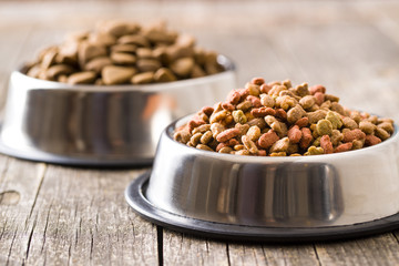 Dry pet food. Dry kibble food.