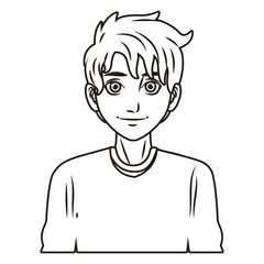 young man face cartoon