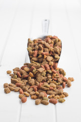 Dry pet food. Dry kibble food.