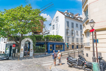 Picturesque crossroad in Montmartre neighborhood