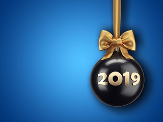 3D Rendering Christmas ball on a dark background