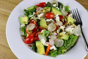 A freshly made Baja salad
