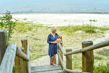 Woman resting in the forest. Jurmala.