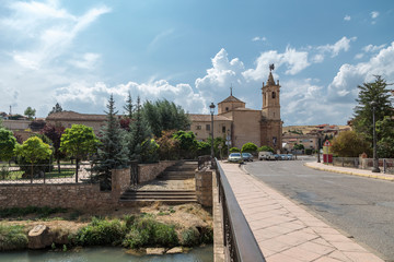 Fototapeta na wymiar bridge to the church in Molina de Aragón, Guadalajara, Spain