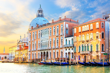 Grand Canal of Venice and the dome of  Basilica Santa Maria dell
