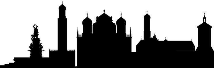 Augsburg skyline schwarz // Vektor