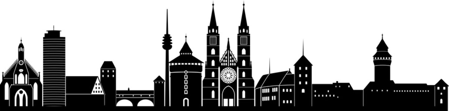 Nürnberg skyline detailliert // Vektor